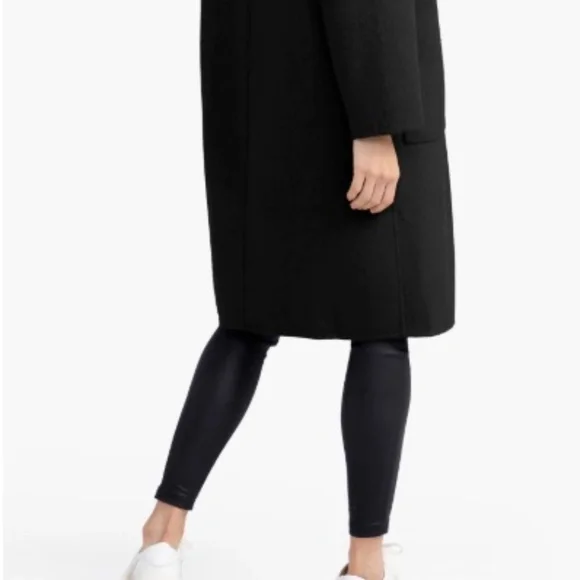 $279 Unworn Belle & Bloom Sunday Morning Hooded Wool Blend Coat in Black Jackets & Coats